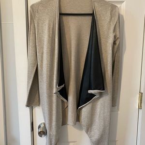 Jacket, with black “faux leather” in the front